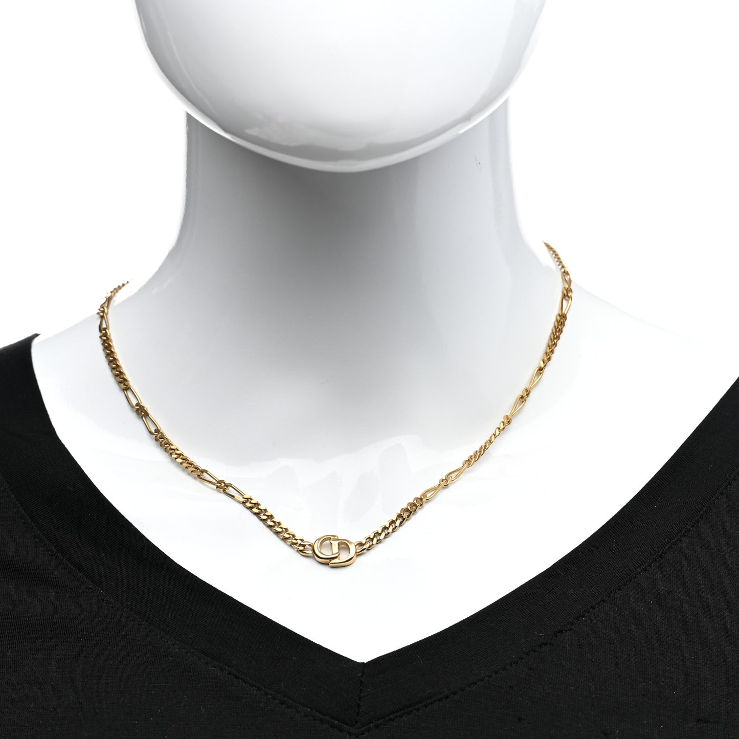 Metal CD Necklace Gold