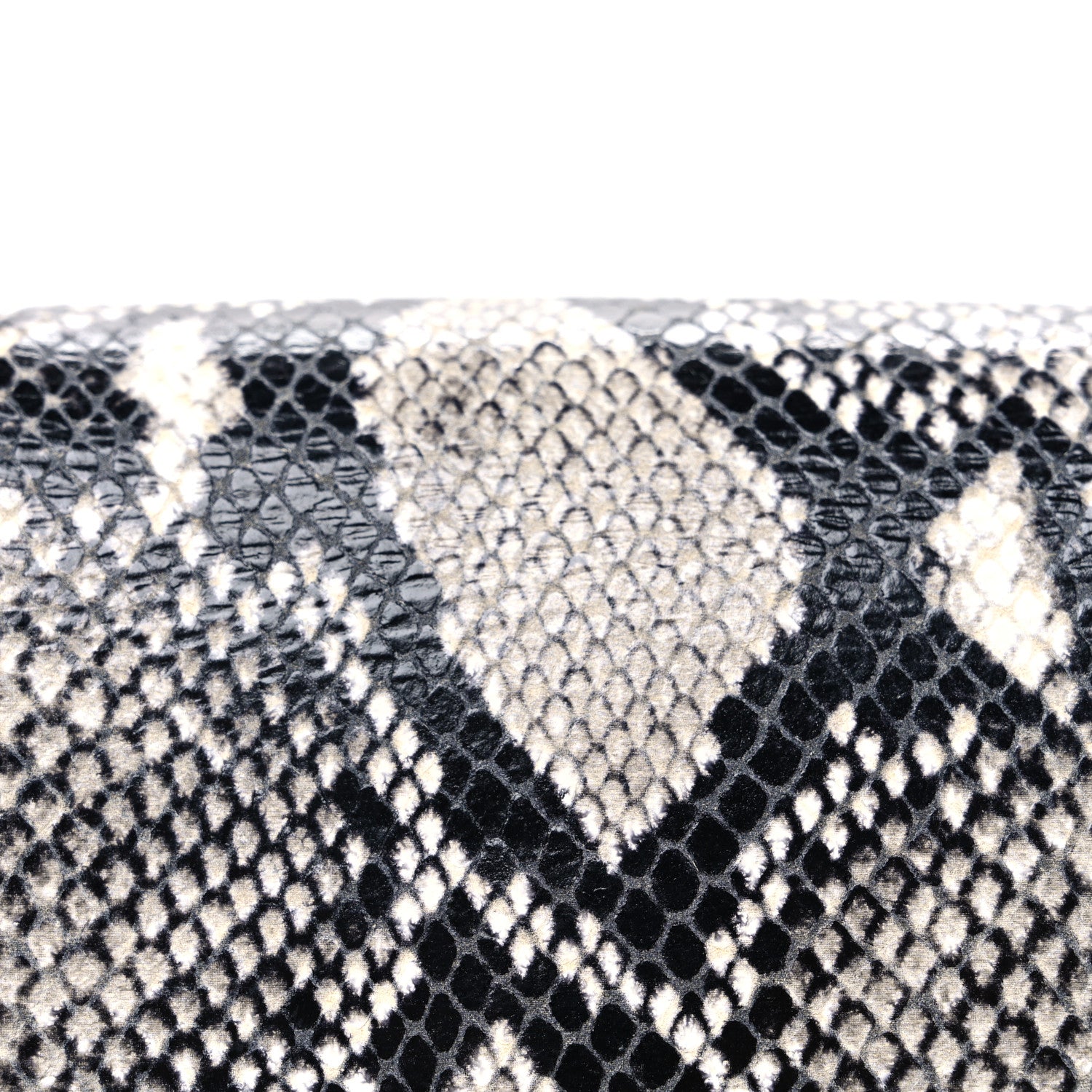 Balenciaga Calfskin Snake Effect Small Hourglass Top Handle Bag Black White 8 of 11