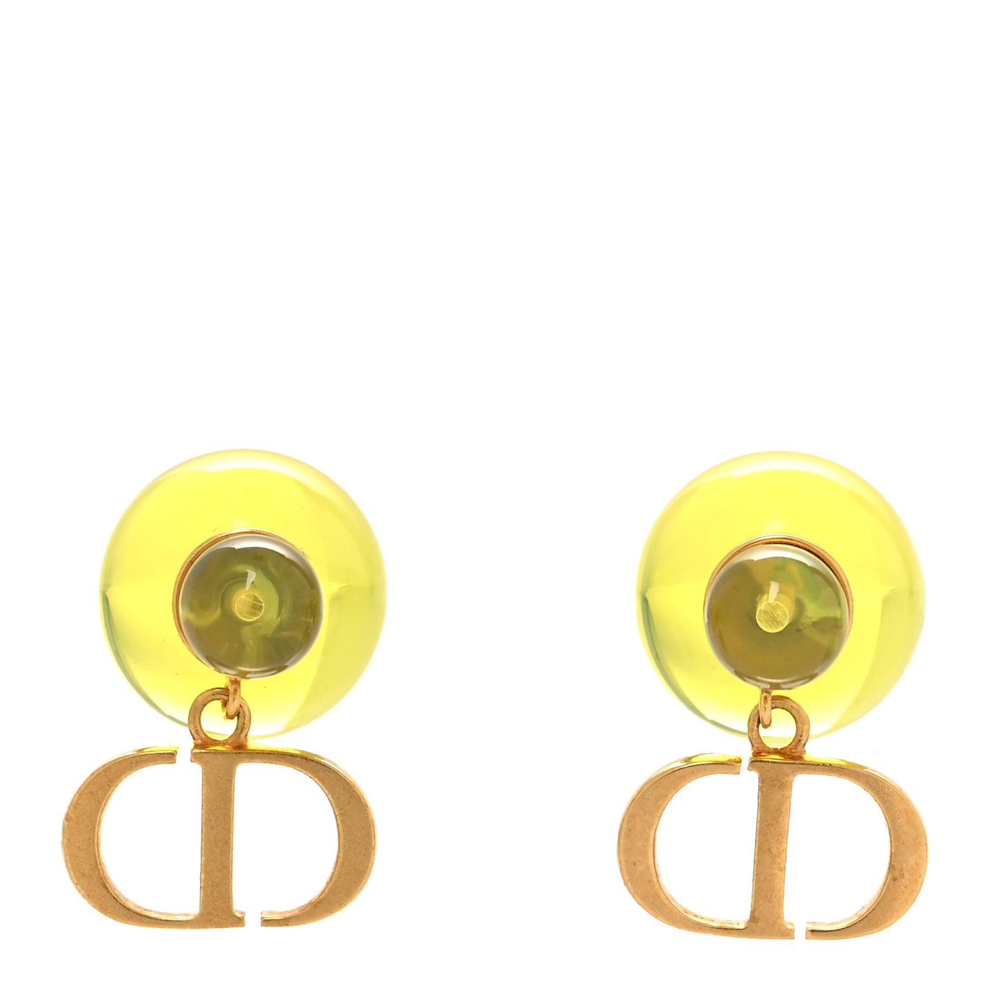 Metal Resin CD Tribales Earrings Translucent Green