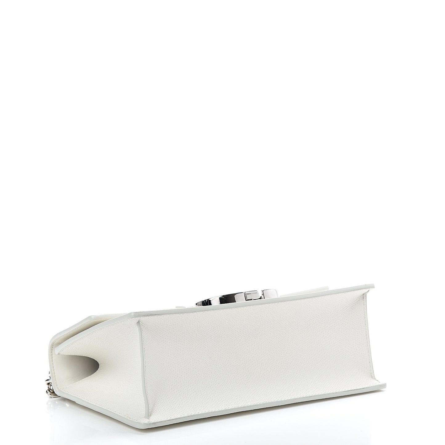 Grained Calfskin 30 Montaigne Chain Flap Bag White