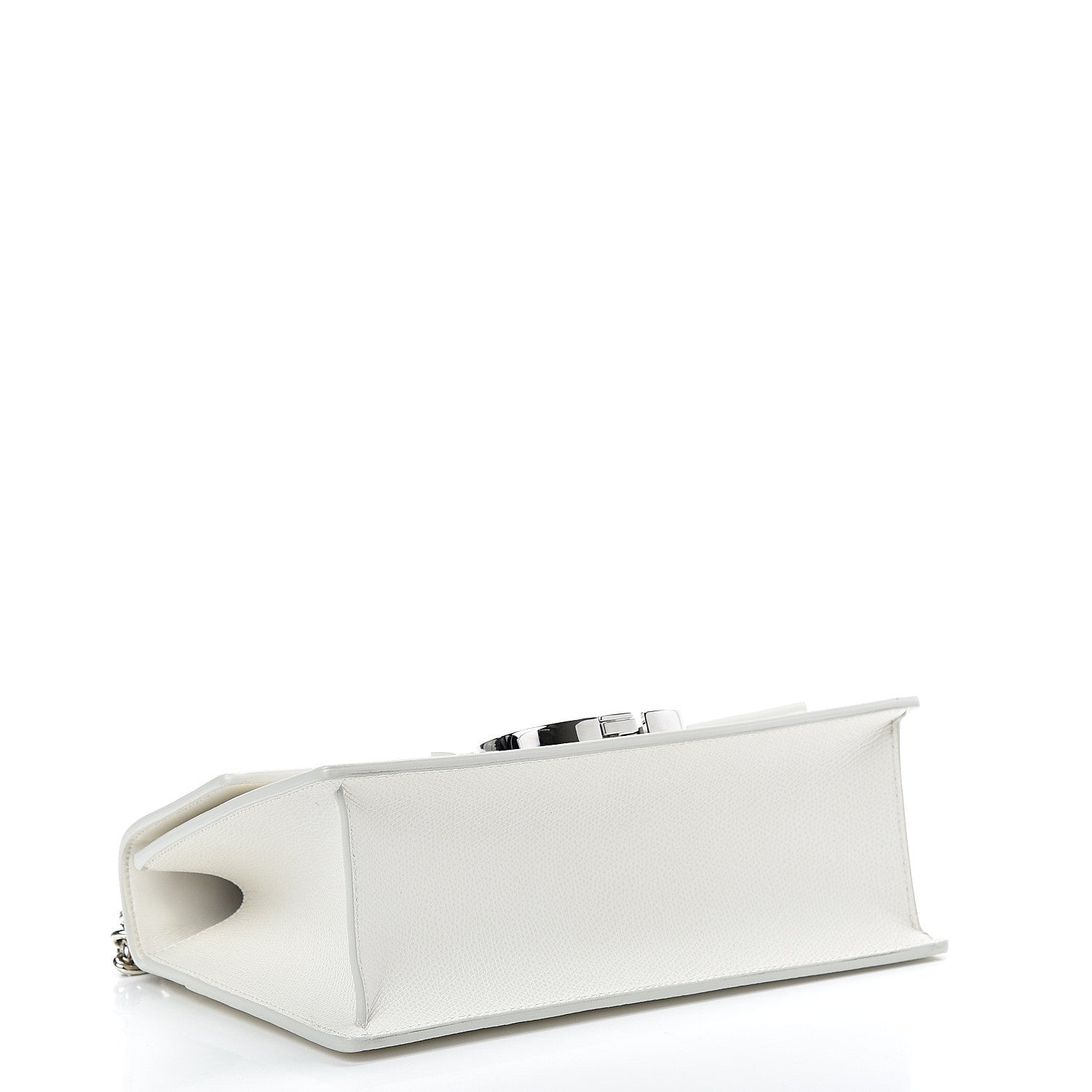 Christian Dior Grained Calfskin 30 Montaigne Chain Flap Bag White 3 of 12