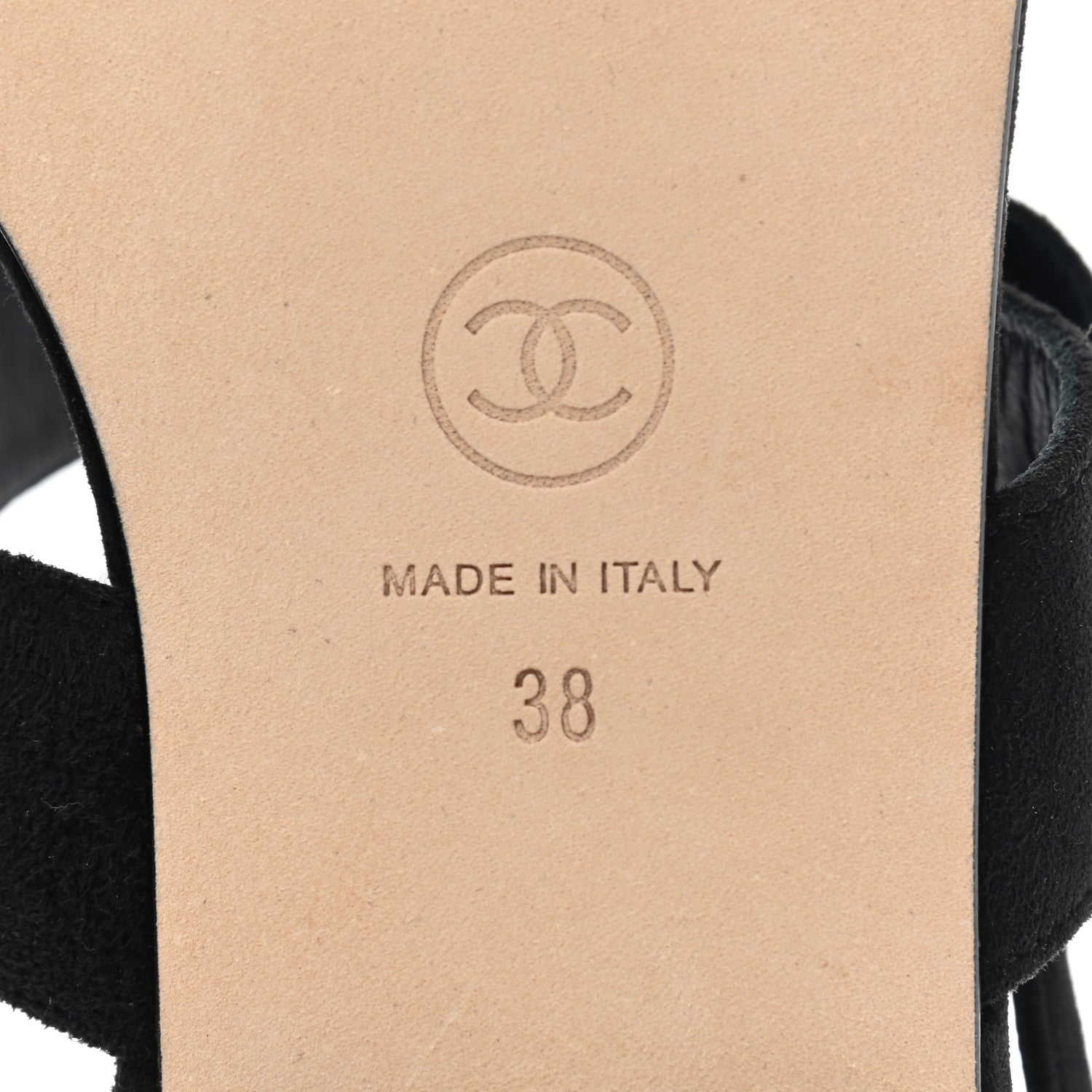 Chanel Suede CC Thong Sandals 38 Black 6 of 9