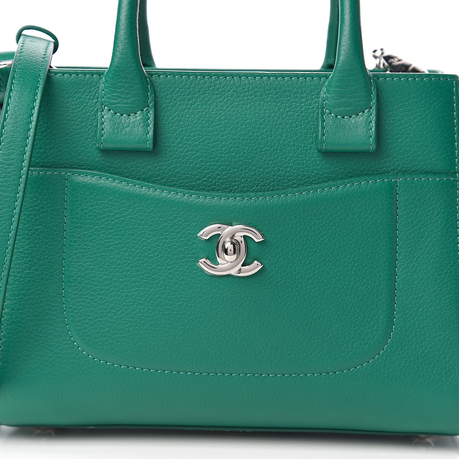 Chanel Grained Calfskin Mini Neo Executive Shopper Tote Green 10 of 10
