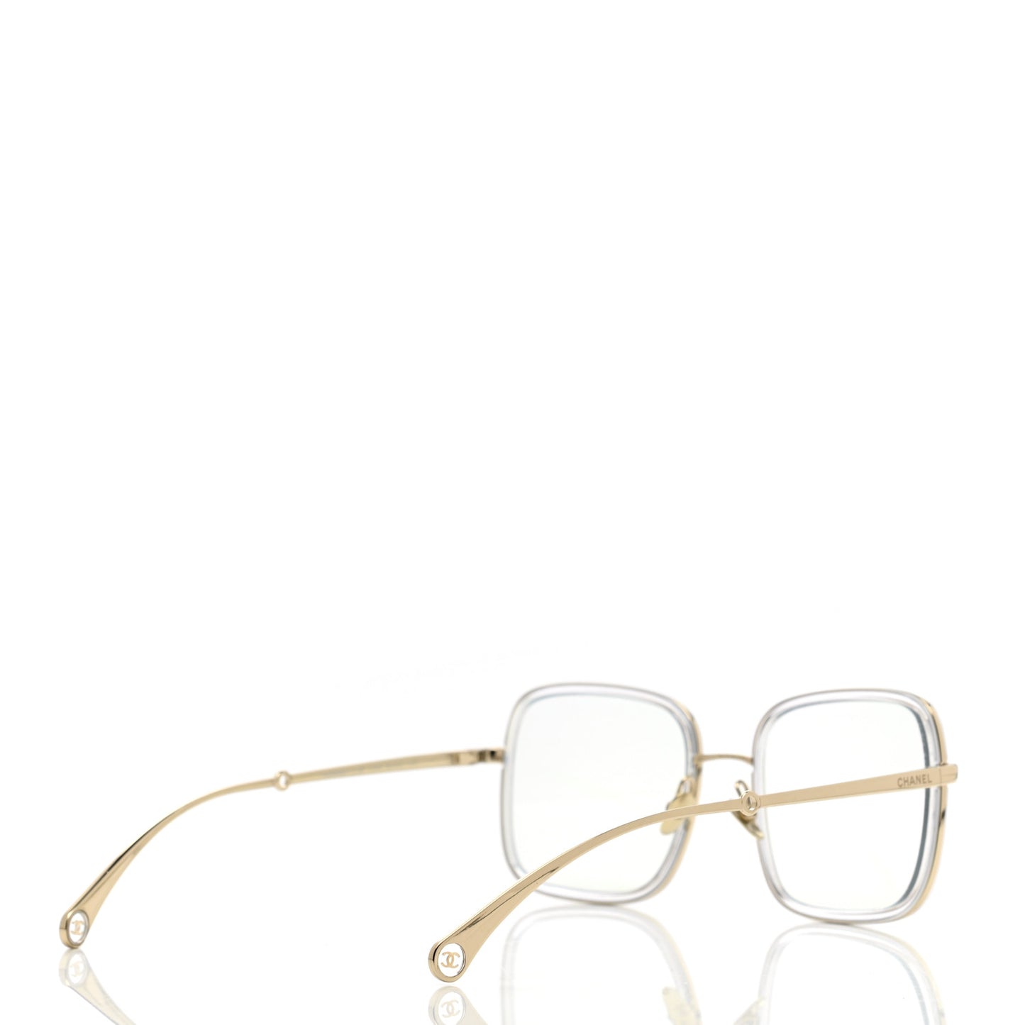 Square Removable Pearl Chain Eyeglasses 2195 Silver
