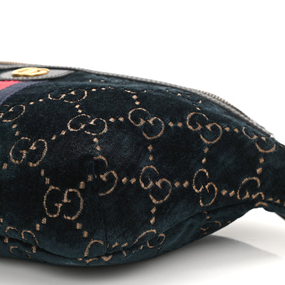 Gucci Velvet GG Monogram Web Belt Bag Blue Beige 8 of 8