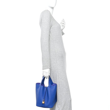 Hermes Taurillon Maurice Picotin Lock 22 MM Bleu Royal 2 of 10