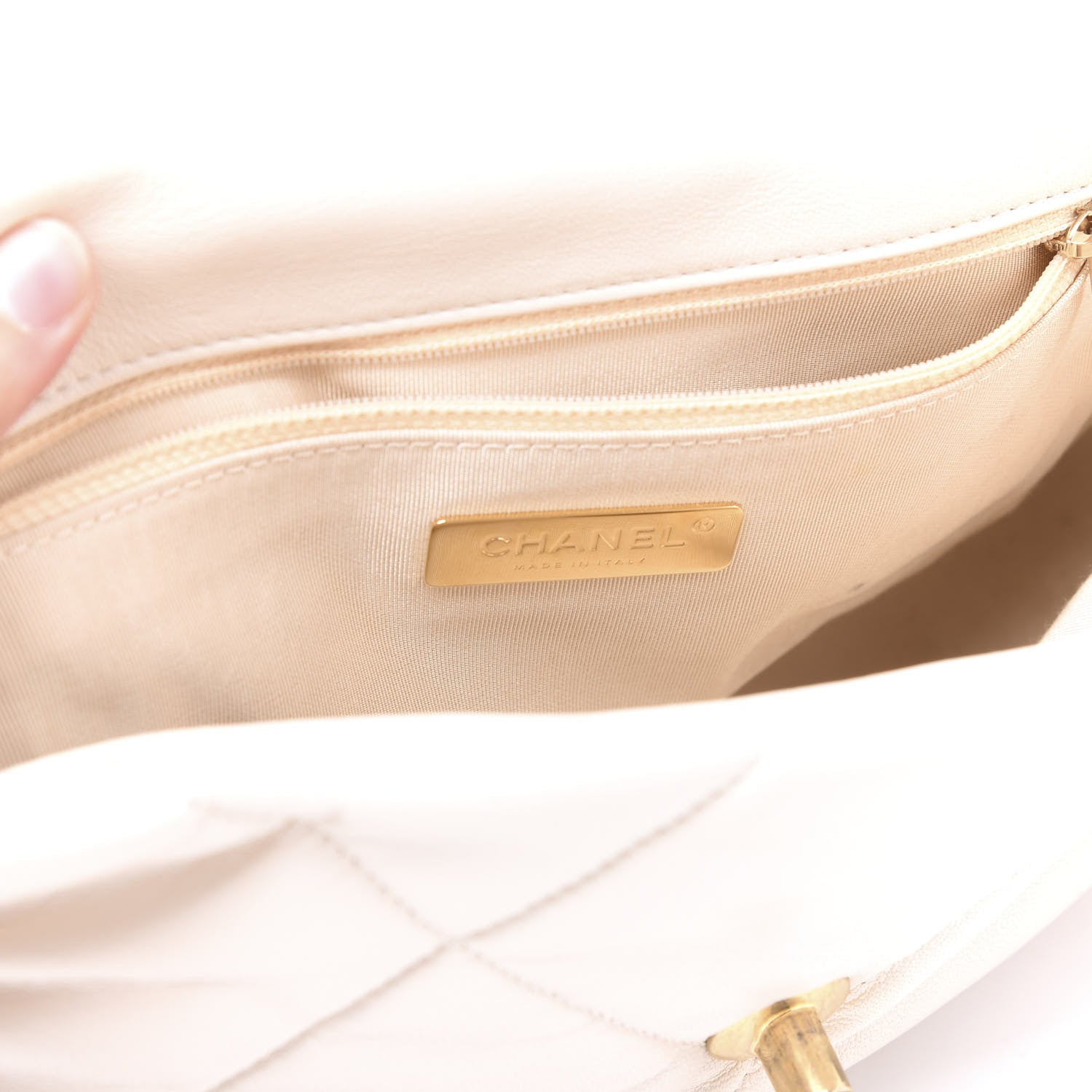 Chanel Lambskin Quilted Medium 19 Flap White 5 of 9