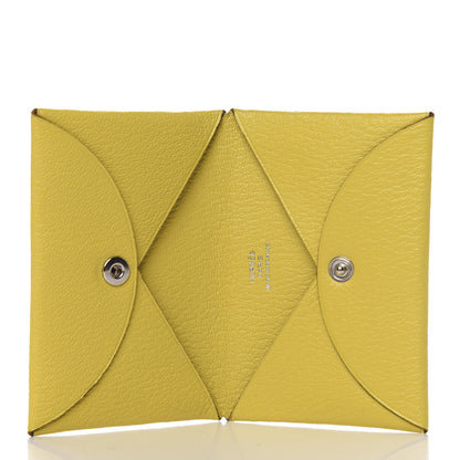 Hermes Chevre Mysore Calvi Card Case Jaune De Naples 5 of 8