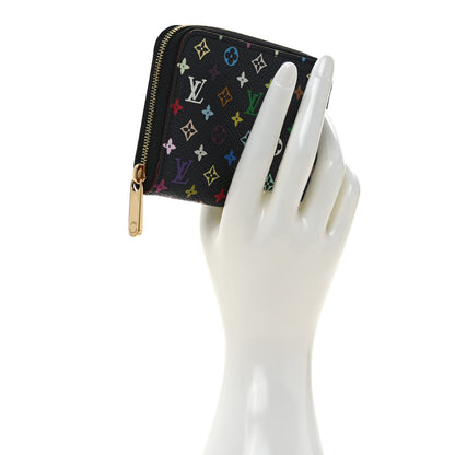 Louis Vuitton Monogram Multicolor Zippy Coin Purse Black Violet 2 of 6