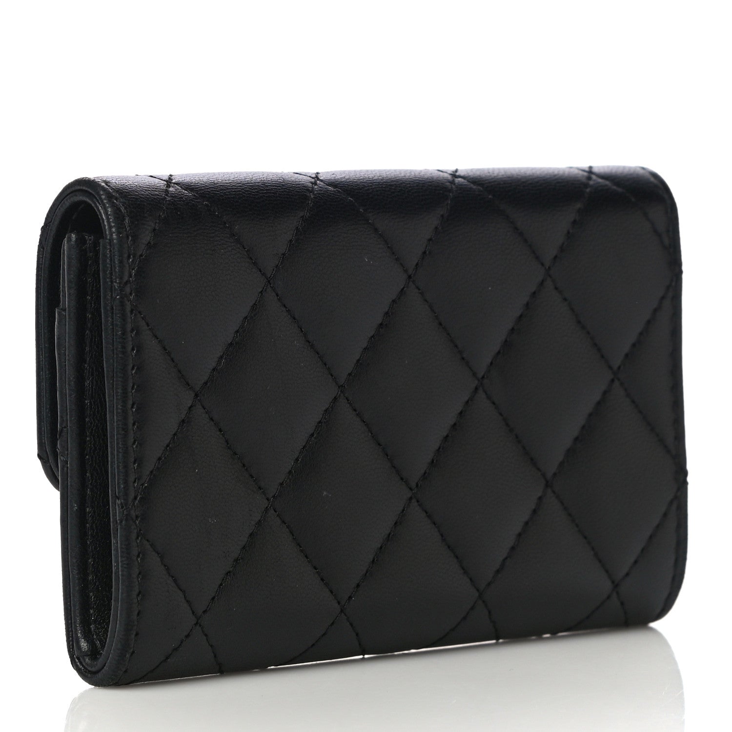 Chanel Lambskin Quilted Flap Card Holder Black 3 of 13