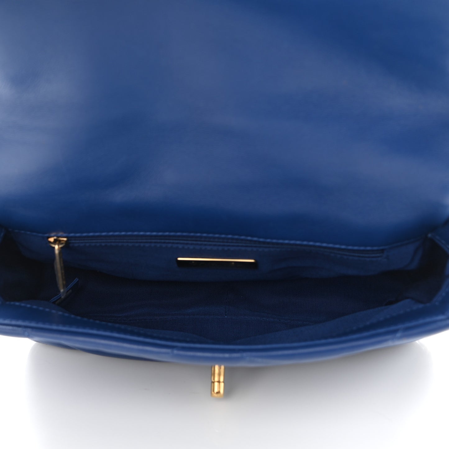 Goatskin Quilted Medium Chanel 19 Flap Dark Blue