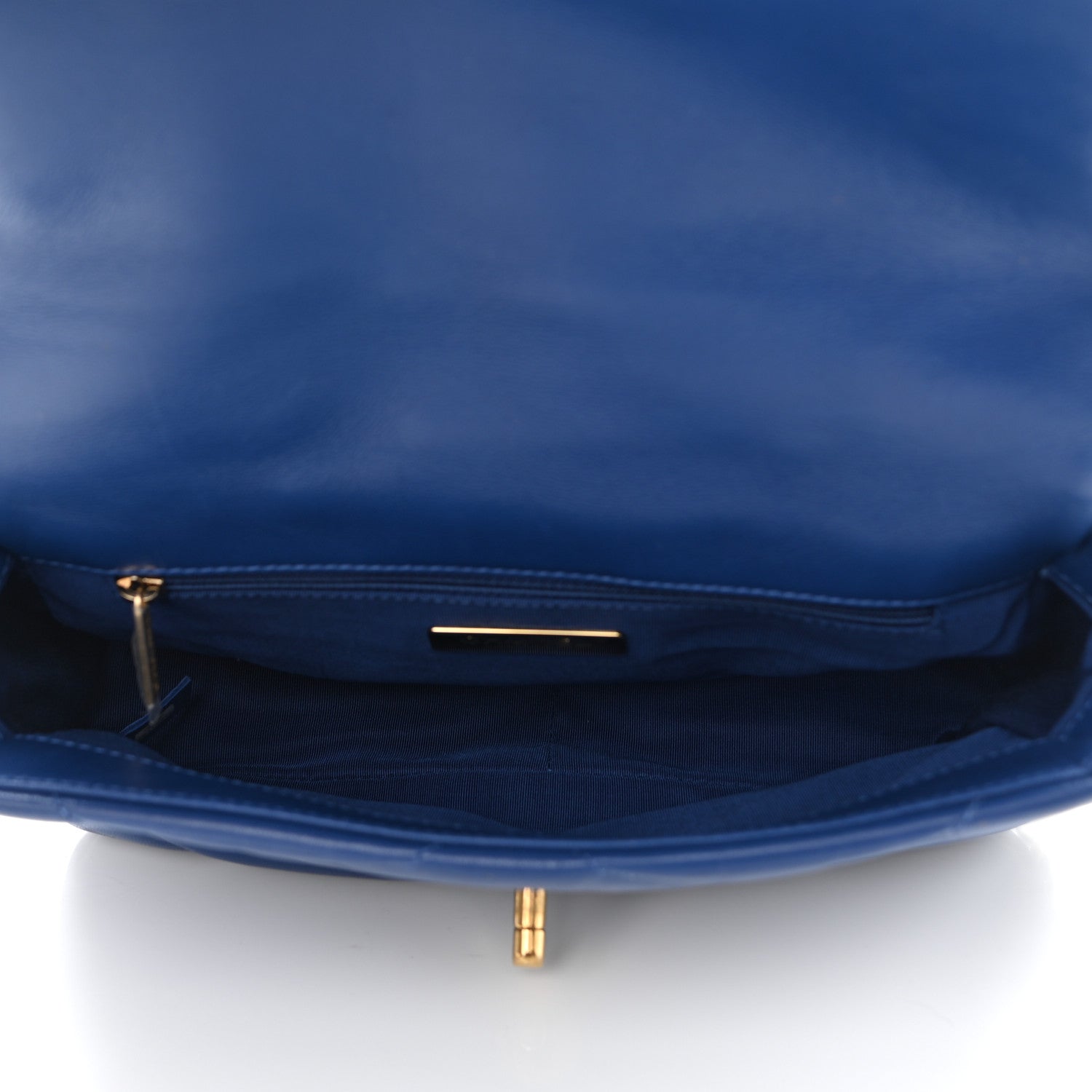 Chanel Goatskin Quilted Medium Chanel 19 Flap Dark Blue 5 of 11