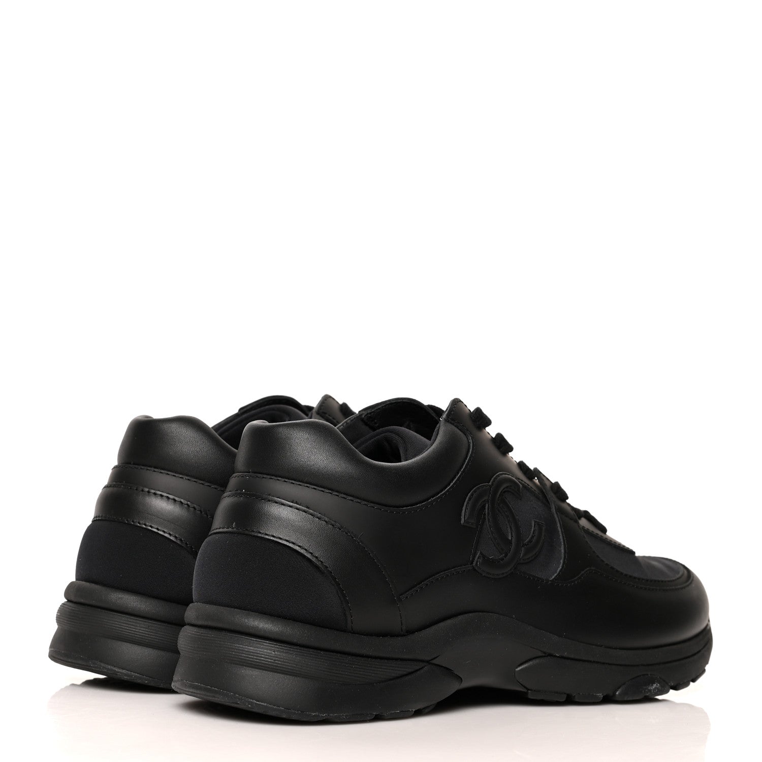 Chanel Calfskin Lambskin CC Uniform Sneakers 40 Black 4 of 8