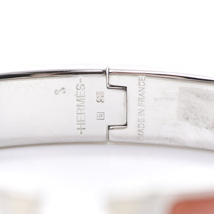 Hermes Enamel Narrow Clic Clac H Bracelet GM Mango White 4 of 6
