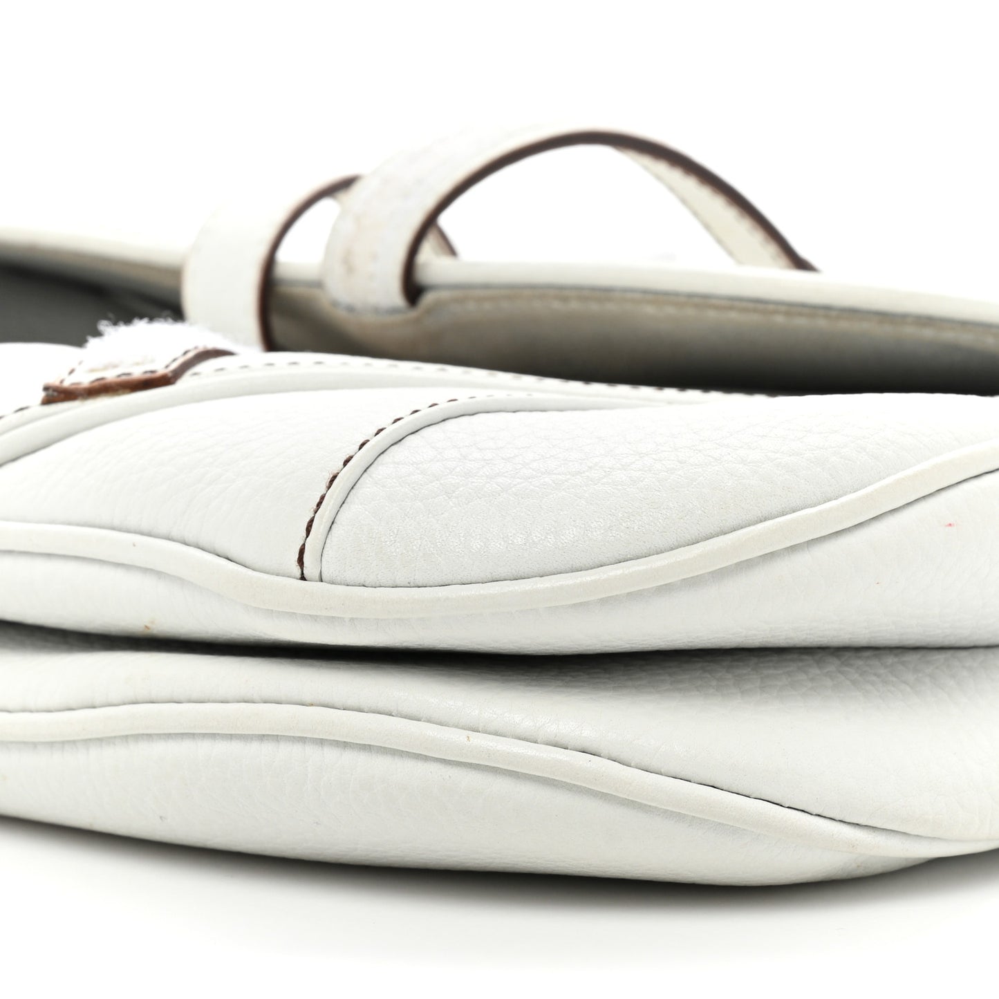 Calfskin Double Saddle Bag White