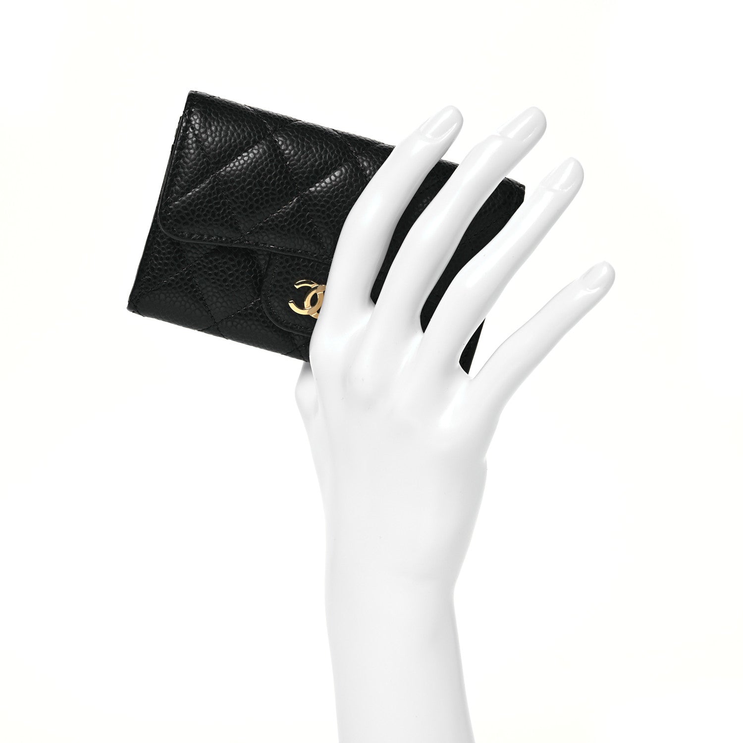 Chanel Caviar Quilted Flap Card Holder Wallet Black 2 of 10