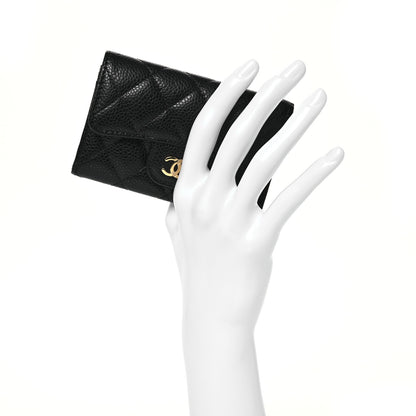 Chanel Caviar Quilted Flap Card Holder Wallet Black 2 of 10