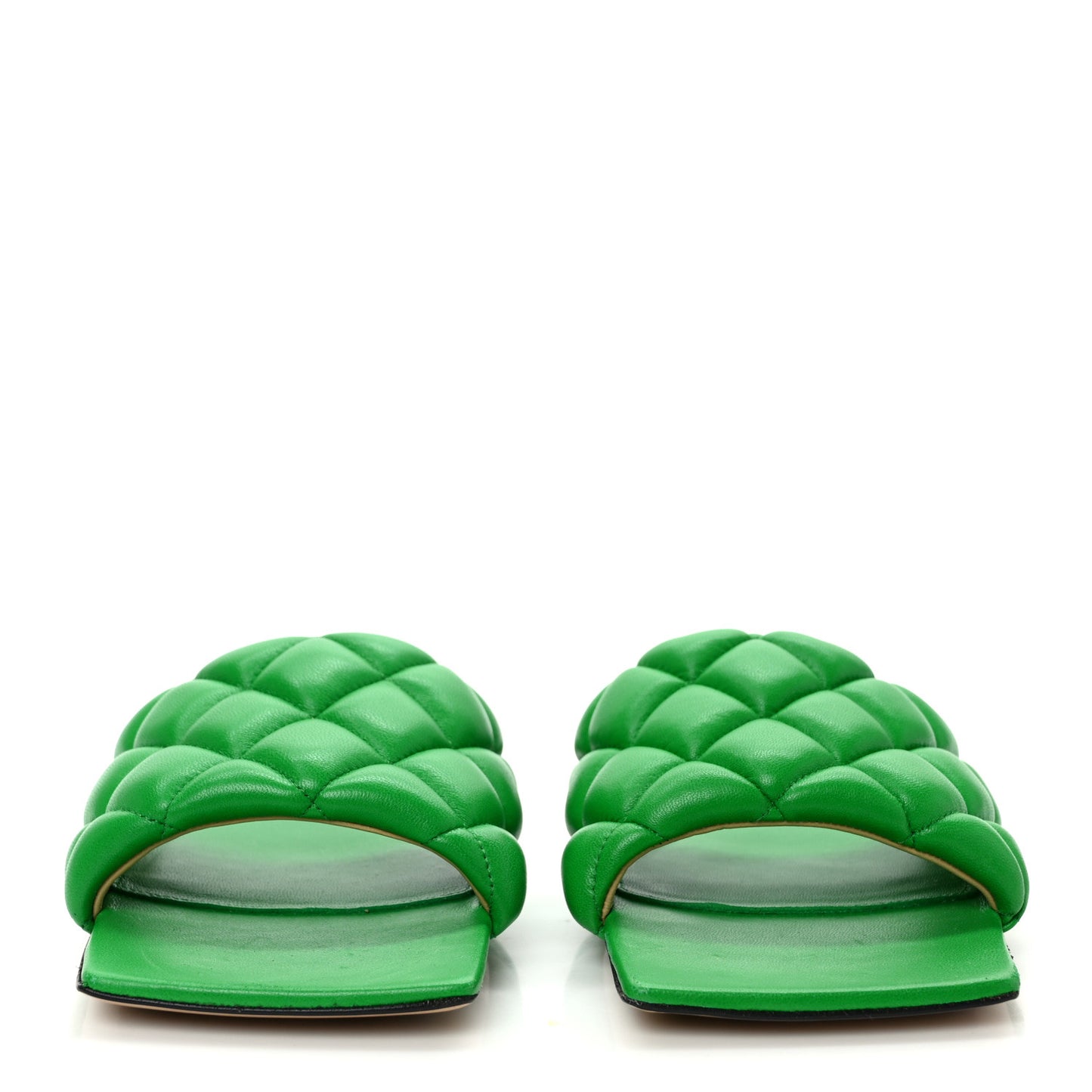 Nappa Matelasse Padded Flat Sandals 36 Parakeet