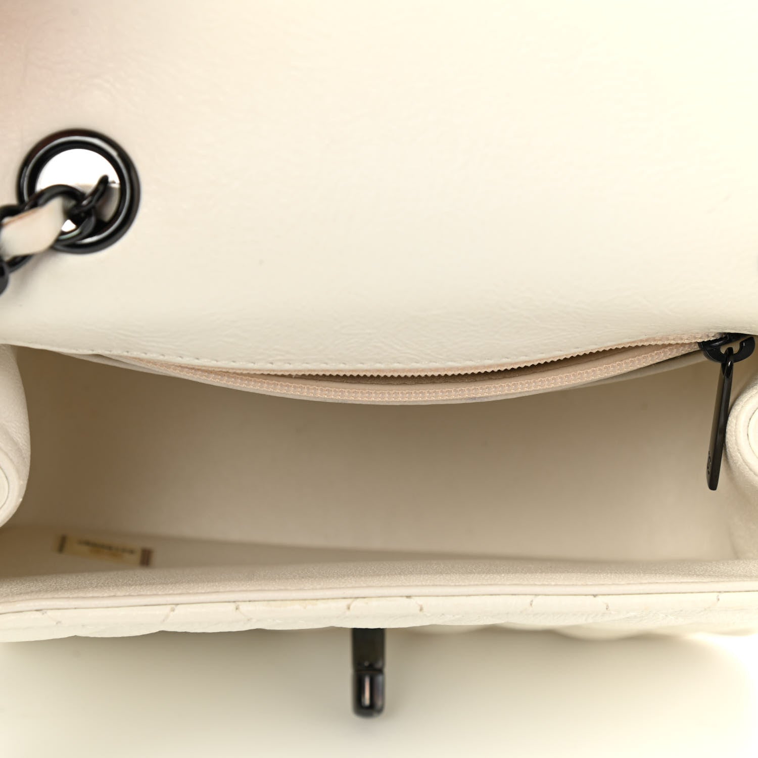 Chanel Crumpled Calfskin Quilted Mini Square Flap White 8 of 14