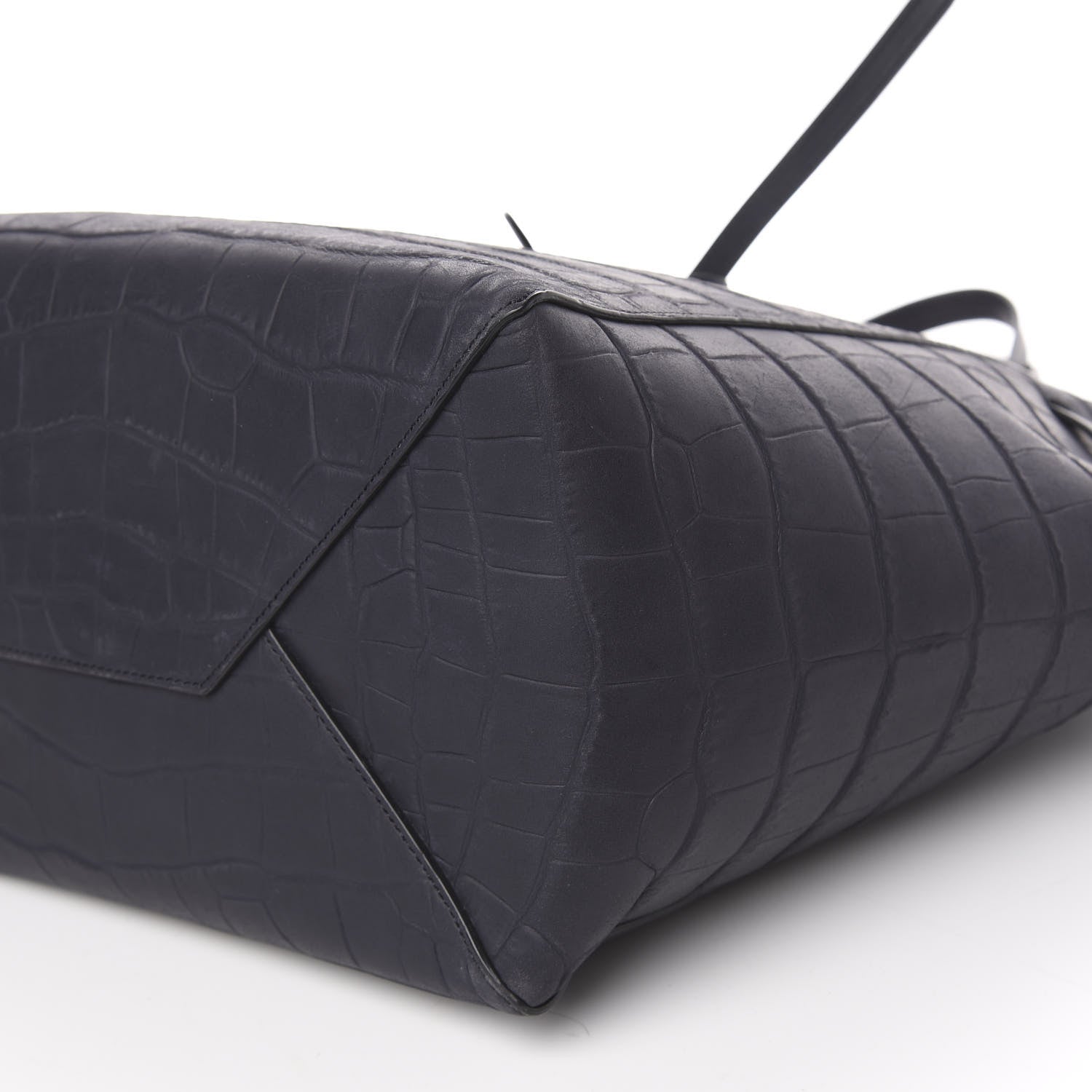 Celine Crocodile Embossed Nubuck Small Belt Cabas Phantom Navy Blue 10 of 10
