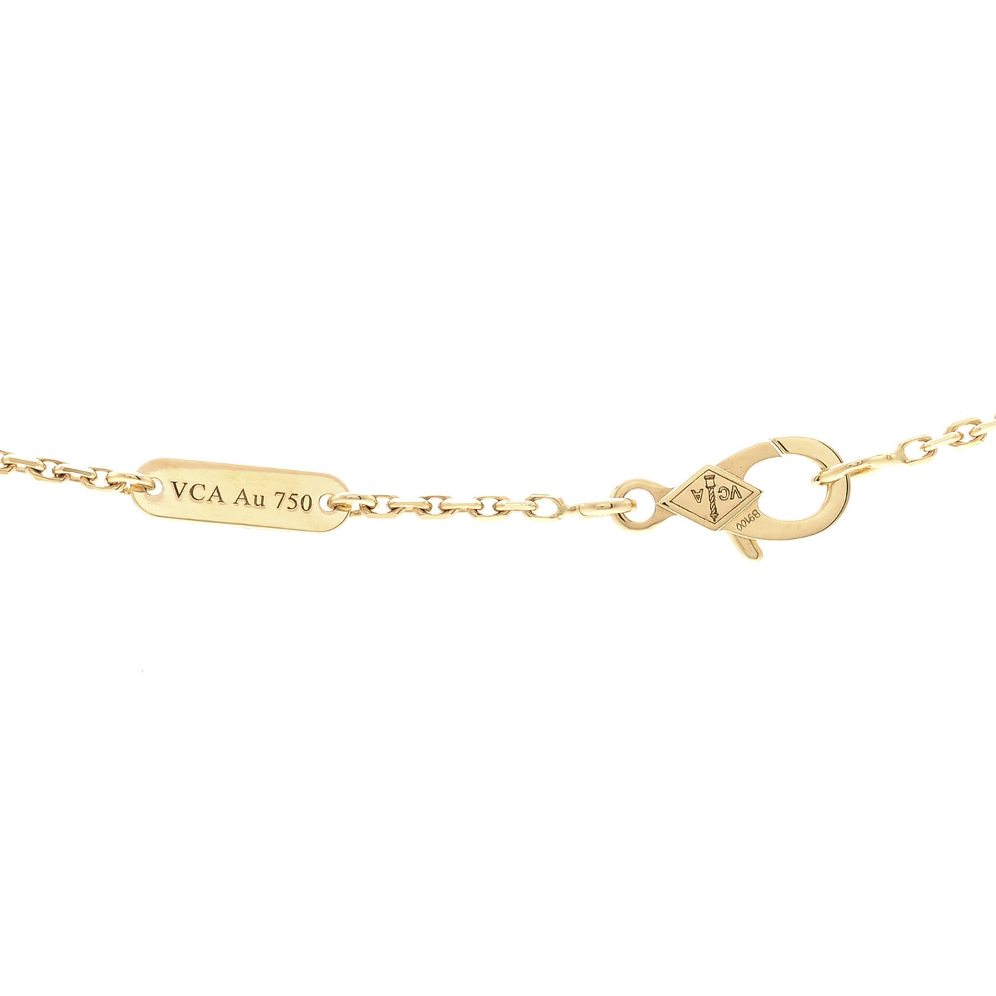 18K Yellow Gold Mother of Pearl Vintage Alhambra Pendant Necklace