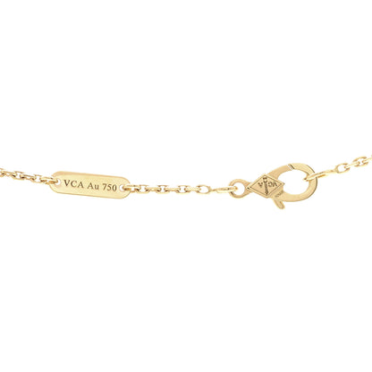 Van Cleef & Arpels 18K Yellow Gold Mother of Pearl Vintage Alhambra Pendant Necklace 4 of 6