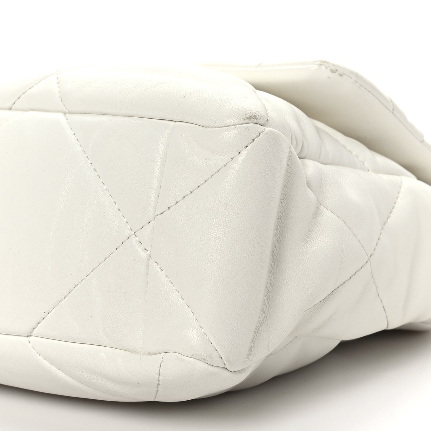 Lambskin Quilted Large Chanel 19 Flap White