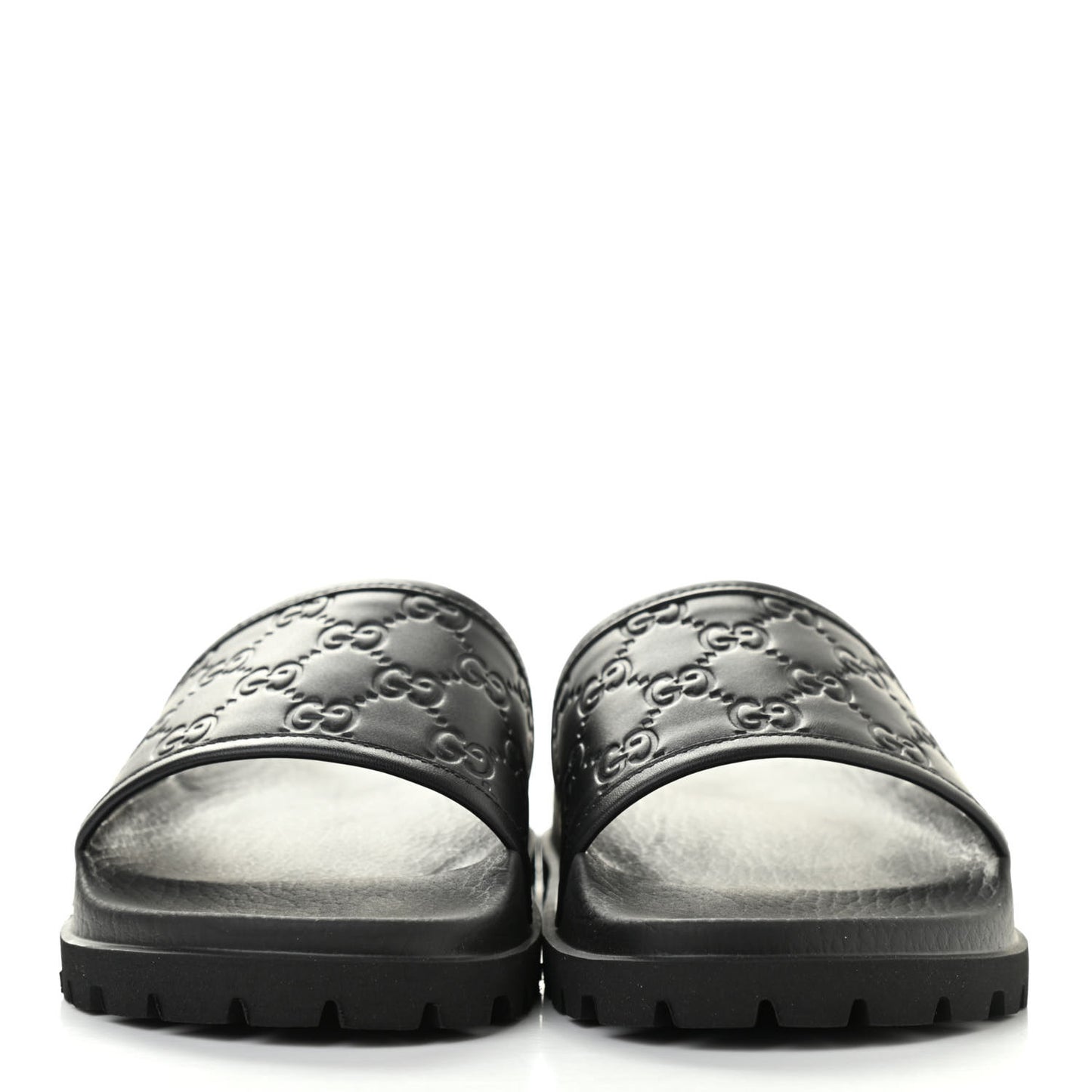 Guccissima Mens Lug Sole Slide Sandals 6 Black