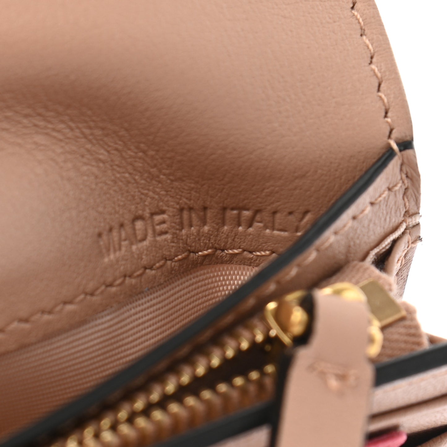Calfskin Vlogo French Flap Wallet Rose Cannelle