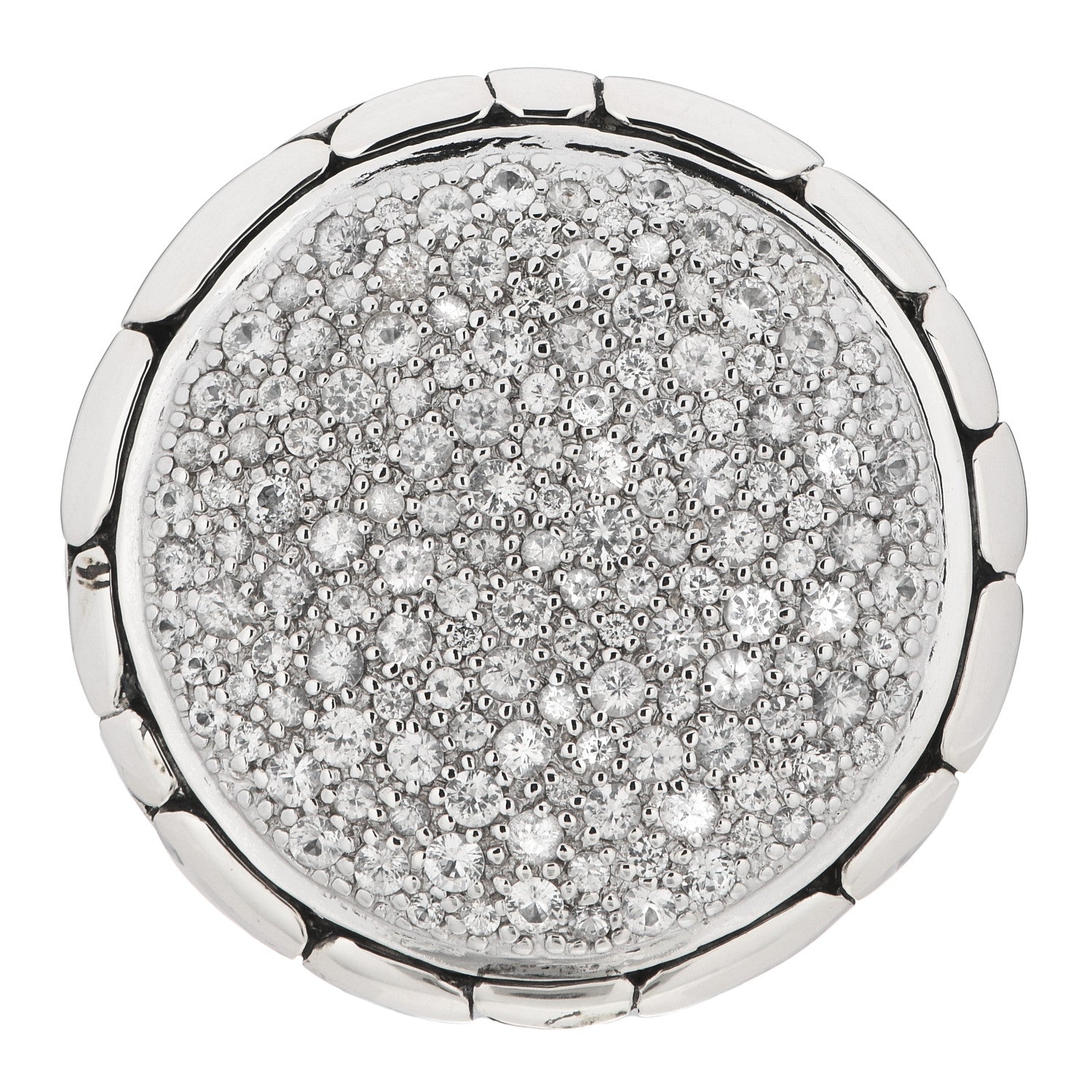 John Hardy Sterling Silver White Sapphire Kali Lava Ring 54 6.75 1 of 6