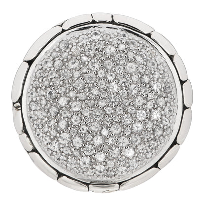 John Hardy Sterling Silver White Sapphire Kali Lava Ring 54 6.75 1 of 6