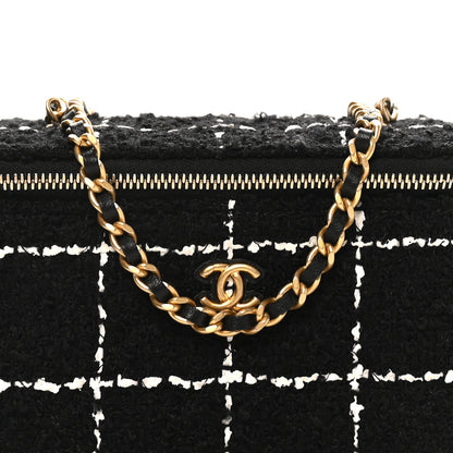 Chanel Tweed Pearl Crush Small Vanity Case With Chain Black White 9 of 12