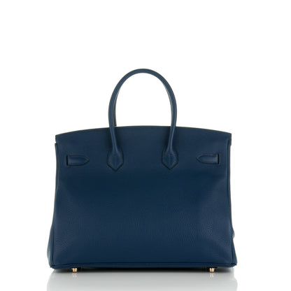 Hermes Taurillon Clemence Birkin 35 Bleu Saphir 4 of 24