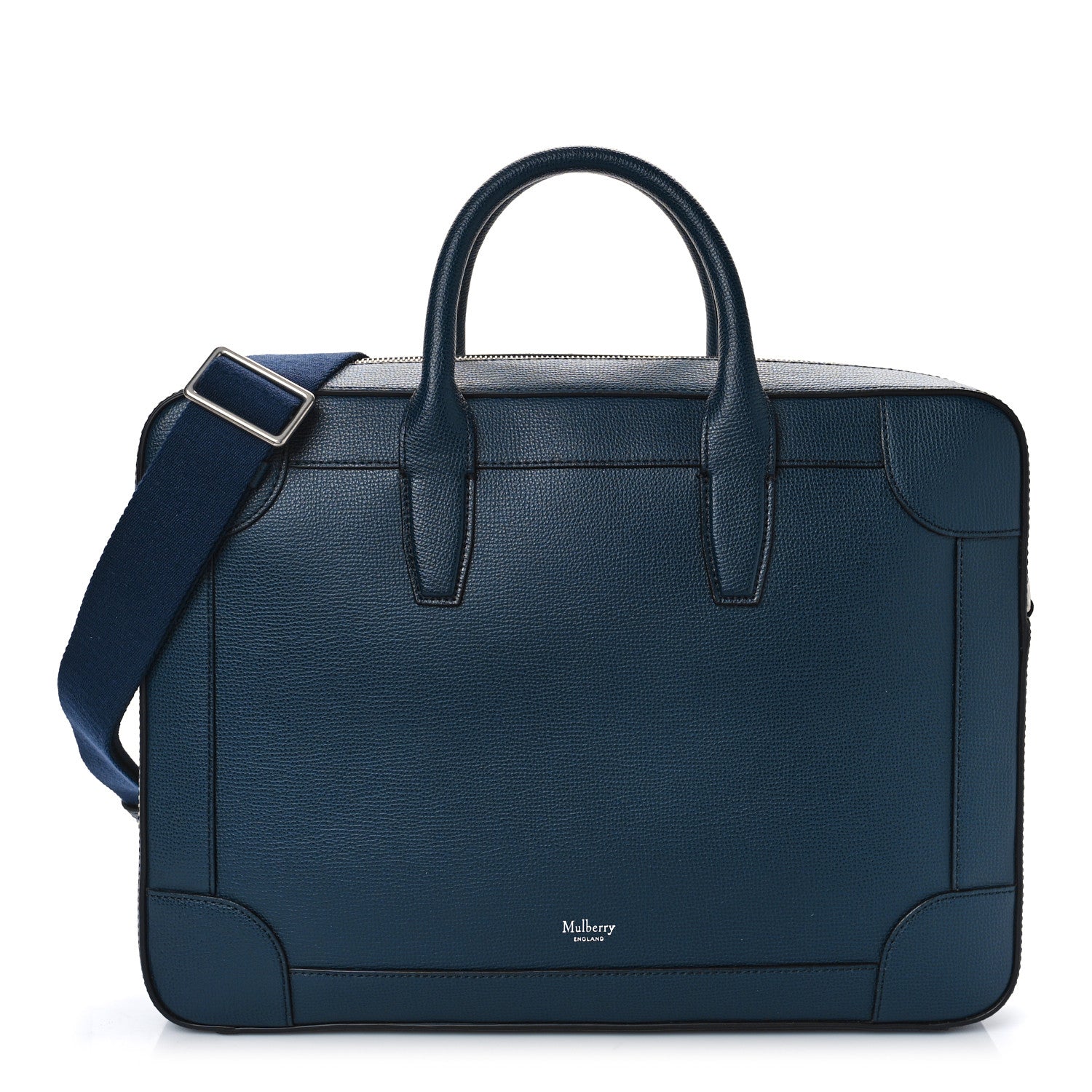 Mulberry Small Classic Grain Calfskin Belgrave Single Document Holder Deep Sea 1 of 8