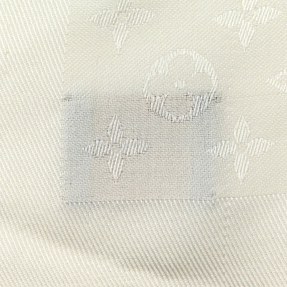 Louis Vuitton Silk Wool Embellished Poppygram Shawl White 4 of 4
