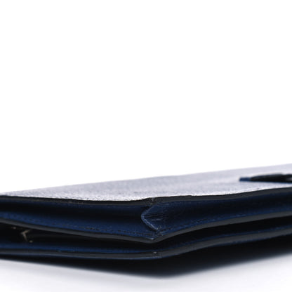 Hermes Chevre Mysore Bearn Gusset Wallet Bleu Thalassa 12 of 14