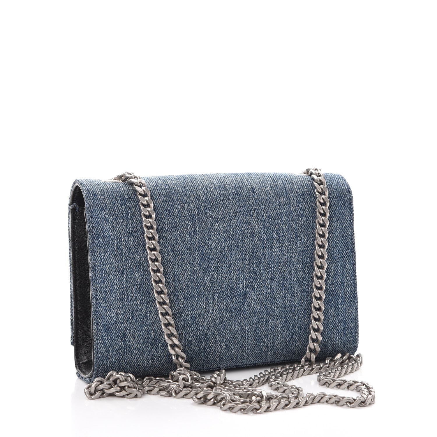 Saint Laurent Denim Small Classic Monogram Satchel Blue 4 of 9