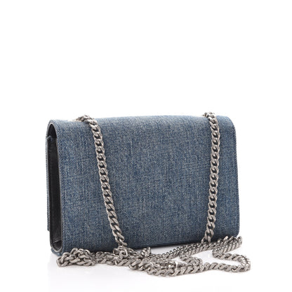 Saint Laurent Denim Small Classic Monogram Satchel Blue 4 of 9