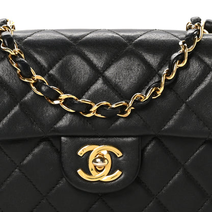 Chanel Lambskin Quilted Mini Square Flap Bag Black 8 of 11