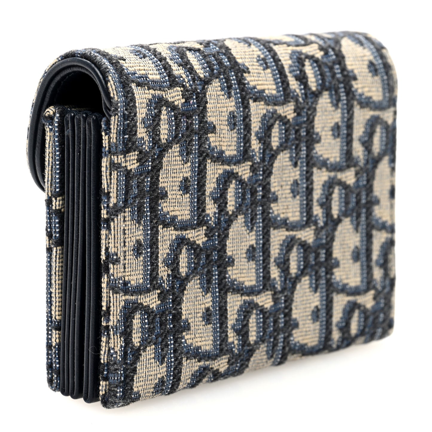 Oblique Saddle 5-Gusset Card Holder Blue