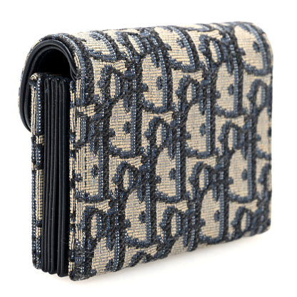 Christian Dior Oblique Saddle 5-Gusset Card Holder Blue 3 of 6