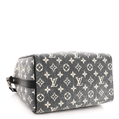 Louis Vuitton Denim Monogram Jacquard Speedy Bandouliere 25 Black 4 of 10