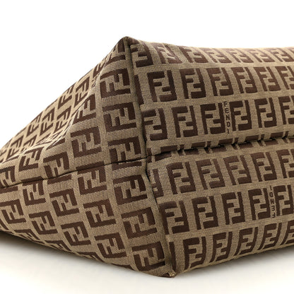 Fendi Zucchino Shopping Tote Beige Beige Tobacco 10 of 14