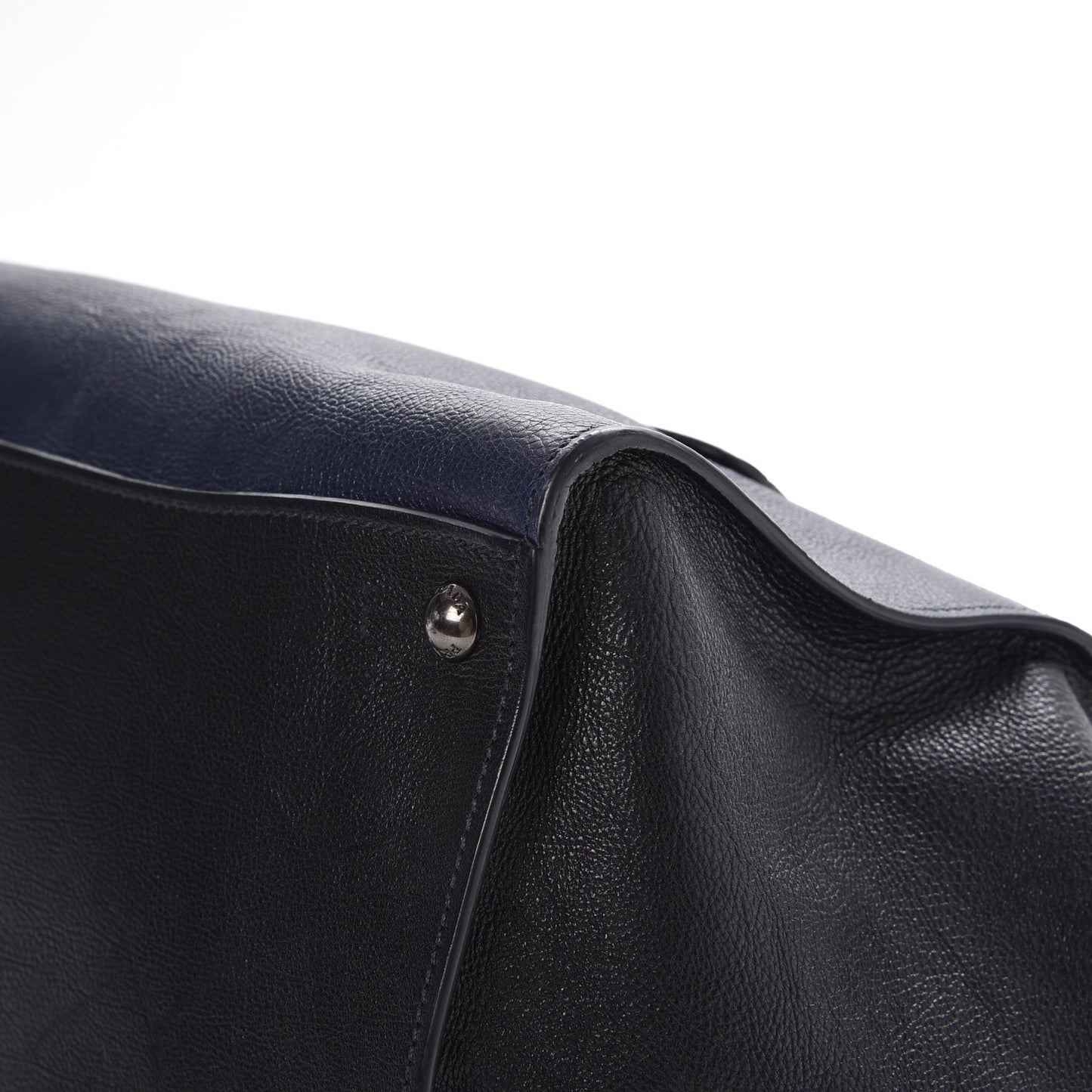 Glace Calfskin Large Twin Pocket Tote Baltico Black