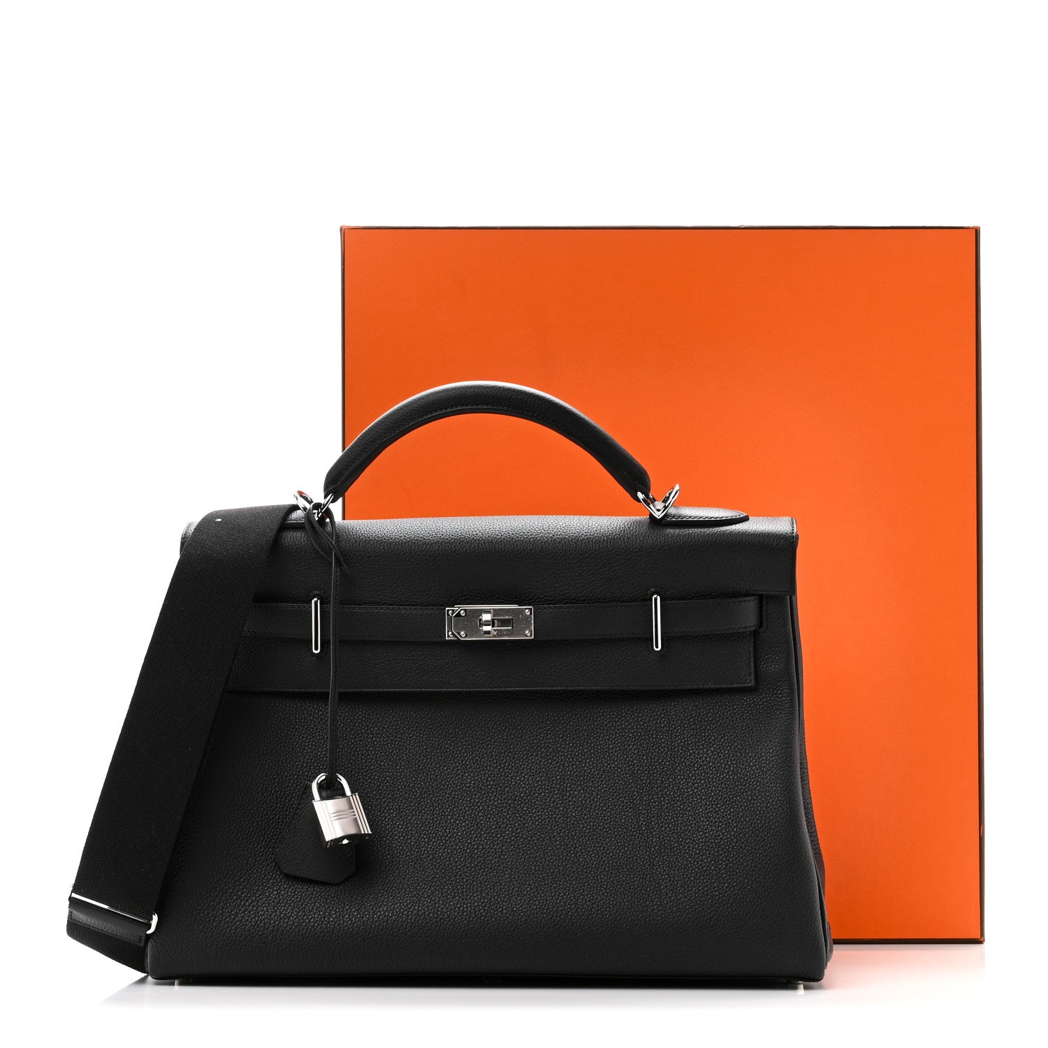 Hermes Togo Maxi Kelly Retourne 42 Black 11 of 11
