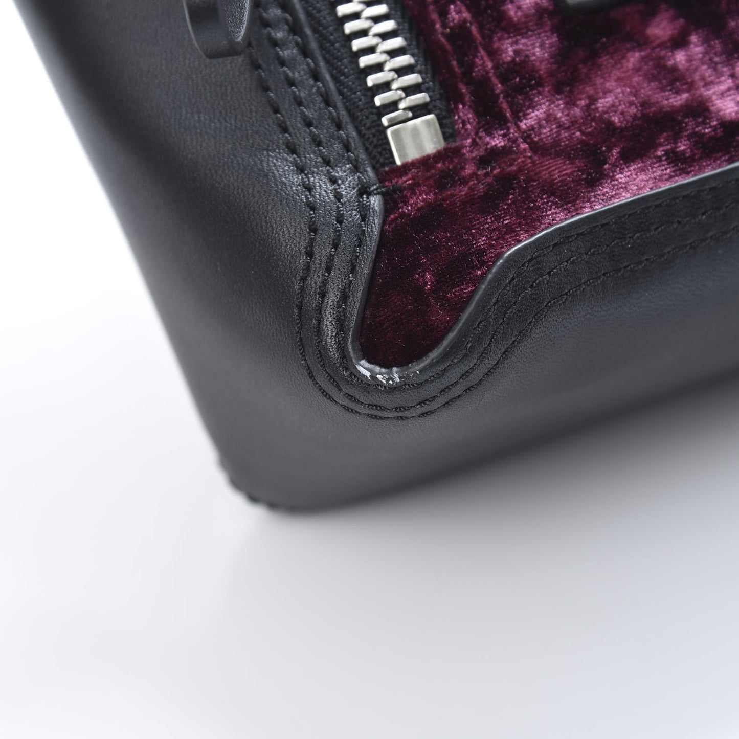 3.1 Textured Calfskin Velvet Mini Pashli Satchel Black Bordeaux