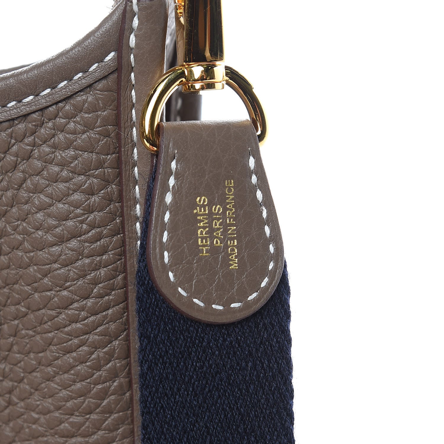 Hermes Taurillon Clemence Amazone Evelyne TPM Etoupe Bleu Indigo 8 of 11