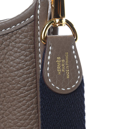 Hermes Taurillon Clemence Amazone Evelyne TPM Etoupe Bleu Indigo 8 of 11