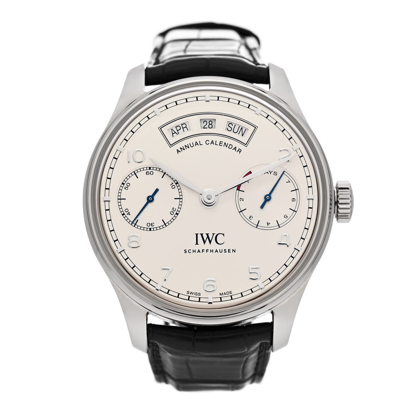 Stainless Steel Alligator 44mm Portuguese Annual Calendar Automatic Watch IW503501