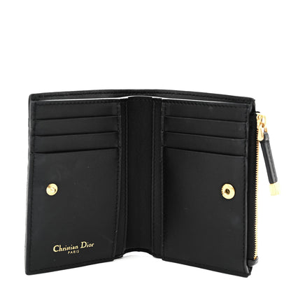 Christian Dior Grained Calfskin Supple Cannage Caro Dahlia Wallet Black 5 of 9